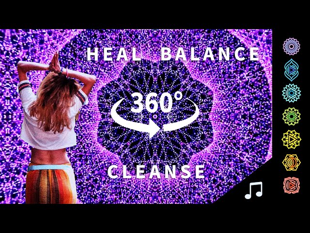 Hypnotic Mandala Energy Healing in 360°/VR 🙏 Open and Balance your Chakra System 🔴🟠🟡🟢🔵🟣⚪️ [4K]