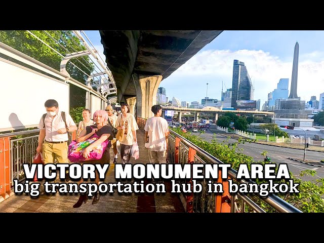 Walking around Victory Monument Bangkok | walking tour | Street food Bangkok | Thailand Street food