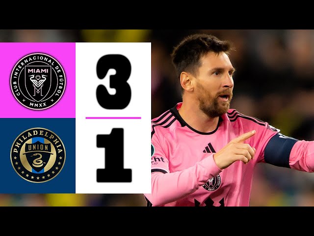 LIONEL MESSI MAKE HIS MARK IN USA | Inter Miami vs Philadelphia 3-1 | Highlights & Goals 2024