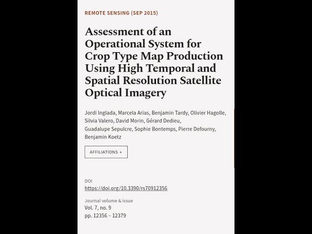 Assessment of an Operational System for Crop Type Map Production Using High Temporal ... | RTCL.TV