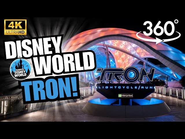 4K 360 Tron Light Cycle Run POV Magic Kingdom Disney World Full Experience ride | Virtual 360 video