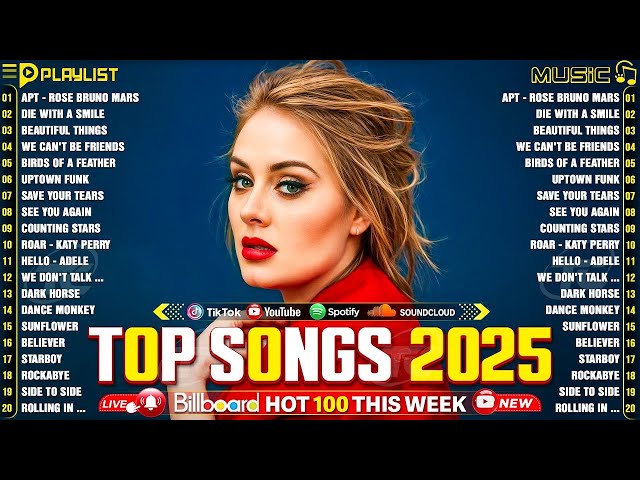 Top Songs 2025 - Top Hits English Songs Collection Album 2025 - Bruno Mars, Ed Sheeran, Charlie Puth