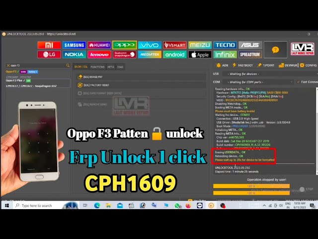 oppo f3 pattern unlock||unlock tool||Frp Unlock 1 click