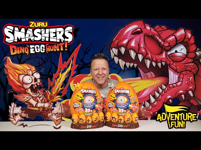 Zuru Smashers Dino Egg Hunt T-Rex & Giganotosaurus Lights & BREATHES FIRE! AdventureFun Toy review!