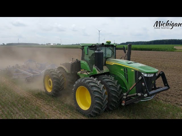 John Deere 9R 640 and Landoll 2410F disc ripper in Michigan!