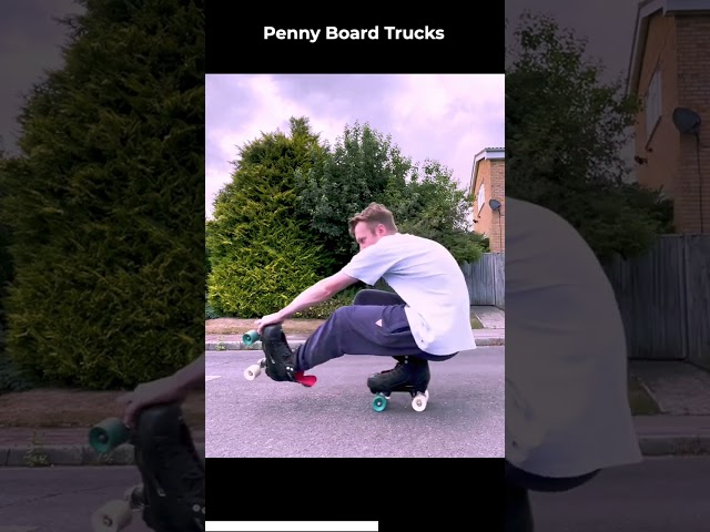 Penny Skateboard Truck on Roller Skates?! #rollerskating #diy #skating