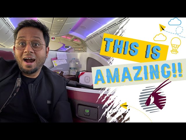 🎉 Qatar Airways VERA LEVEL Business Class 🎉 | EP13: Qatar | Tamil Couple Travel VLOG🛫💺