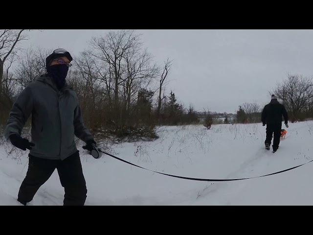 2021 02 21 vr360 winter dog walk in Ford Lake Park