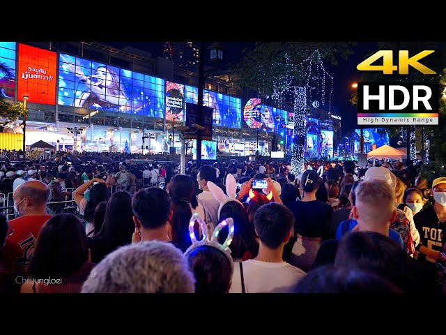 [ 4K HDR 🇹🇭 ] Bangkok New Year's Eve 2022 - 2023 Walking Tour - Central World Thailand