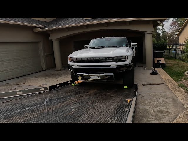 Towing a Hummer EV Out Of a Garage!