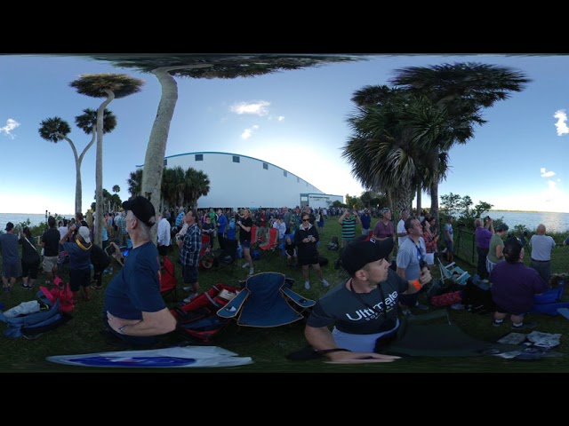 360 of SpaceX Falcon Heavy Arabsat-6A Launch from Feel The Heat launch at Banana Creek Viewing Area