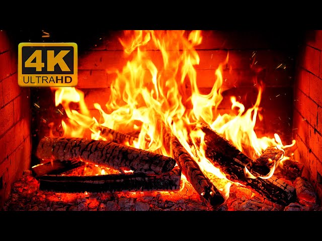 🔥 Fireplace 4K UHD! Fireplace with Crackling Fire Sounds. Fireplace Burning for Home