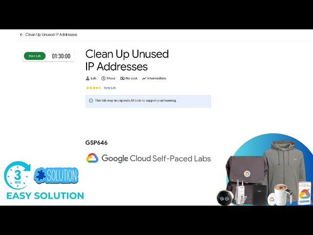 Clean Up Unused IP Addresses | Lab solution | #qwiklab | #GSP646