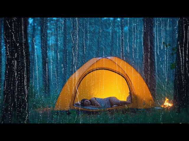 HEAVY RAIN at Night to Sleep Well and Beat Insomnia | Thunderstorm for Insomnia, STUDY, ASMR