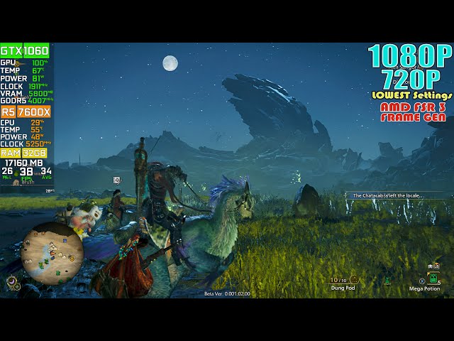 GTX 1060 ~ Monster Hunter Wilds Beta 2 Performance Test | 720P & 1080P LOWEST Settings | FSR 3 - FG