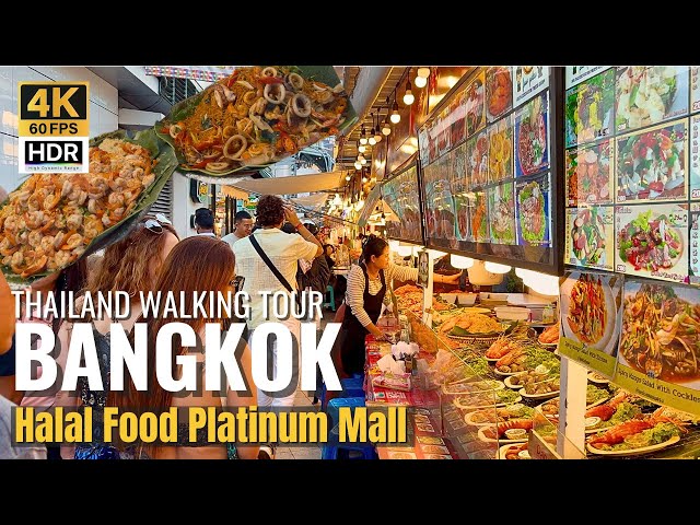 [BANGKOK] Platinum Fashion Mall Food Stalls "Thai Street Food & Halal Eats!"| Thailand [4K HDR]