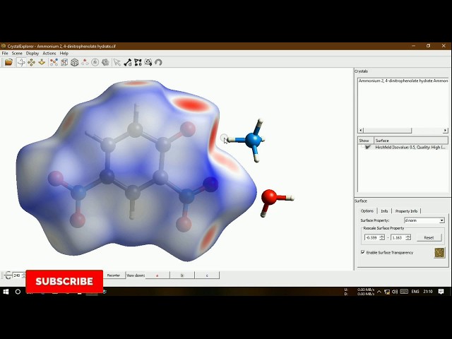 crystal explorer : Hirshfeld surface analysis and Fingerprint Plots