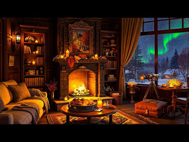 Cozy Winter Jazz and Fireplace Sounds | Perfect Ambience for Relaxation, Study, and Work ❄🎄