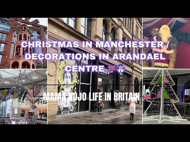 Manchester Christmas Decorations- Market 2024- Arndale Centre-Walking 4k Piccadilly Gardens .