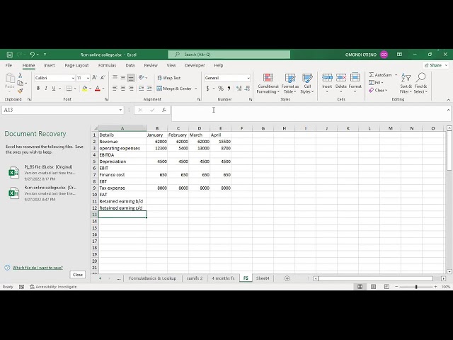 Advanced Excel-mapping and financial statements automations-CPA KENYA