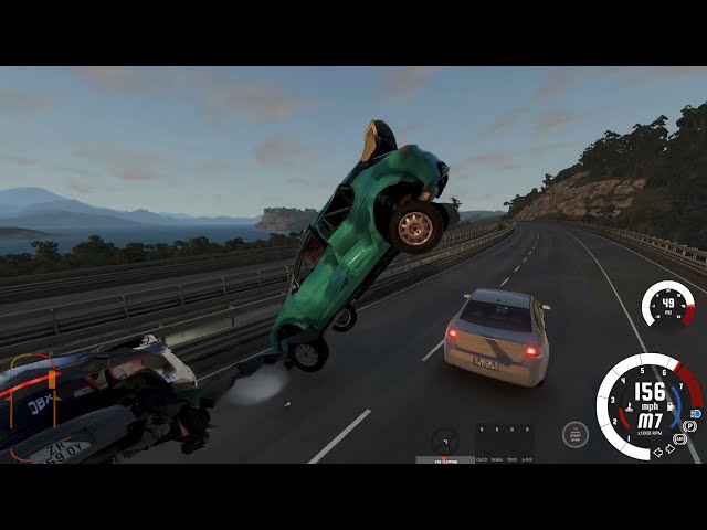 BeamNG.Drive- High Speed Crashes during the evening in Italy