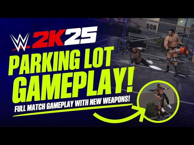 WWE 2K25: NXT Parking Lot Brawl Gameplay! (New Weapons & Interactions)