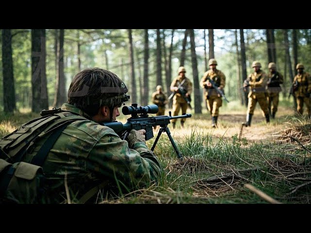 Special Forces Film:Japanese army charges forward,unaware of a sniper in the grass,who destroys them