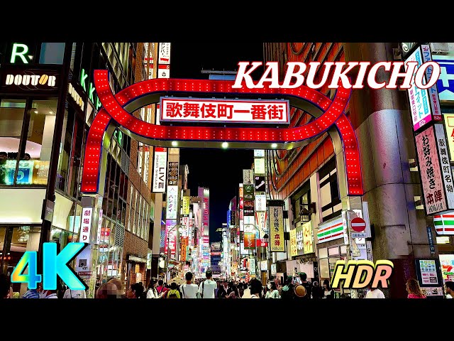 【4K HDR Japan Walk】Kabukicho Night Walk - Shinjuku, Tokyo Night Walk (歌舞伎町• 東京)🇯🇵