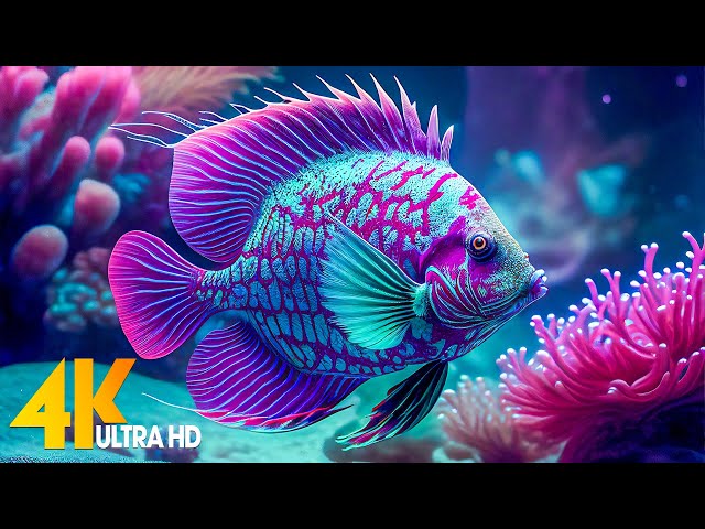 Aquarium 4K VIDEO (ULTRA HD) - Beautiful Coral Reef Fish - Sleep Relaxing Meditation Music