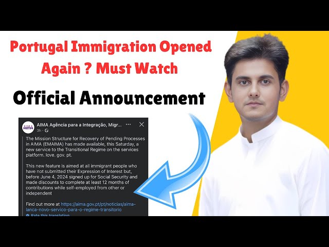 Portugal Immigration New Update | Portugal Immigration Opened Again | Aima Official Statement