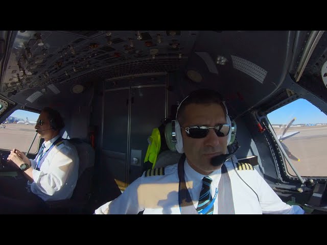 Embraer 120ER, 360° Video start up, taxi and TakeOff | Cockpit View | Life Of An Airline Pilot