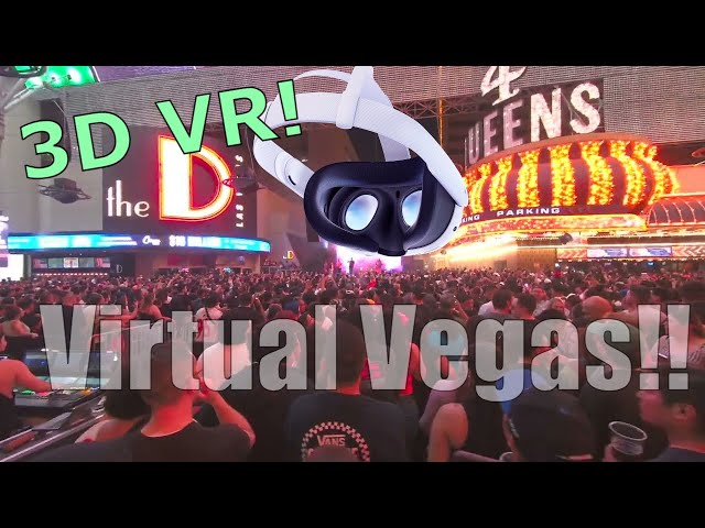 #VR180 Virtual Vegas 6K! Walk Fremont Street VR 2024! Common Kings play Journey Don't Stop Believin'