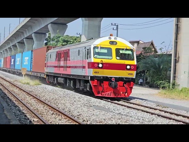 Hitachi 4506 ขบวนรถสินค้า 2125 ย่านพหล-แหลมฉบัง 8/2/2568 #train #รถไฟ