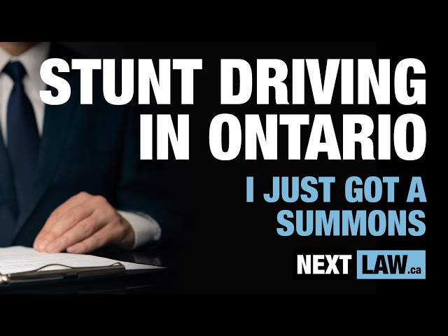 Ontario Stunt Driving Charges - My Ticket / Summons