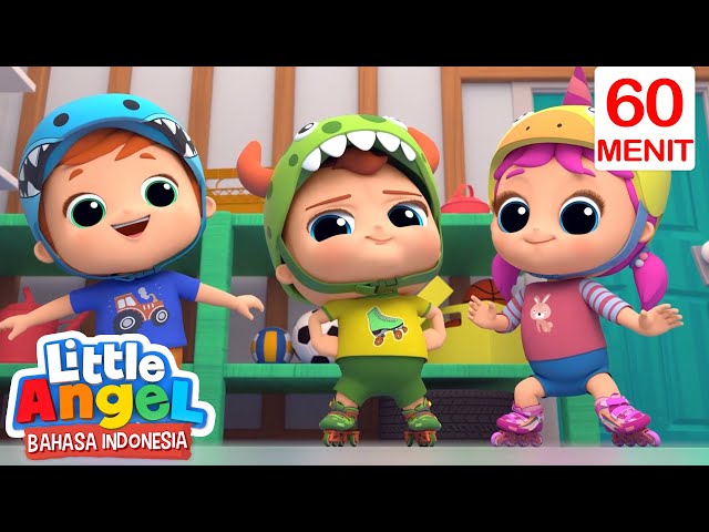 Yuk Belajar Main Sepatu Roda! | Little Angel Bahasa Indonesia | Kartun dan Lagu Anak | Ayo Bermain!