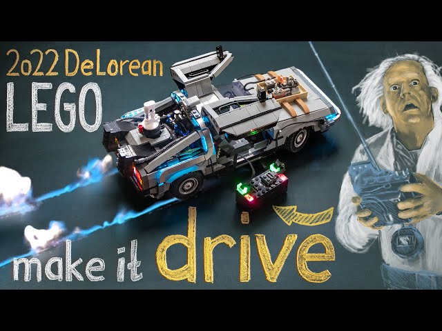 RC Mod: LEGO Back to the Future DeLorean 10300 motorized MOC [Buwizz vs LEGO Hub? LED Lights kit?]