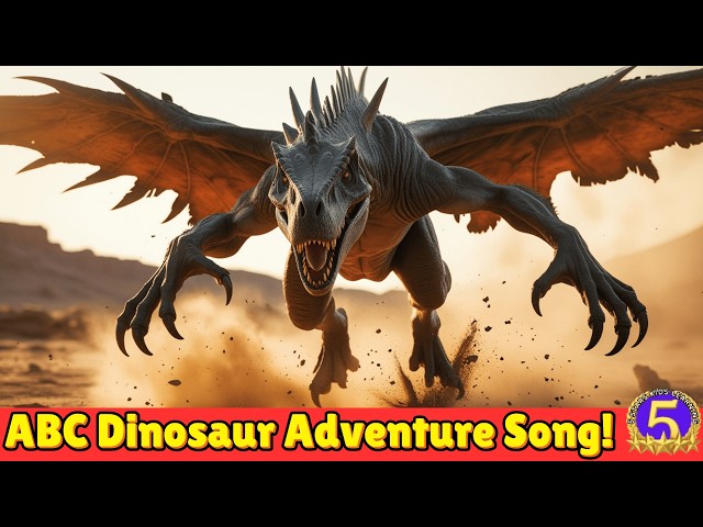 ABC Dinosaur Alphabet Song | Learn A to Z with Dinosaurs! 🎶 | 5 Stars Kids Learning