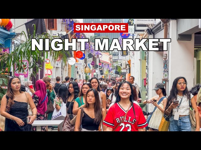 Singapore Night Market Tour | Biggest Night Market Of Singapore 🇸🇬🍭🍡