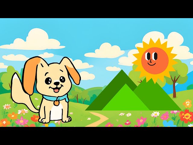 🎵 Puppy’s Colorful Shape Adventure 🌈  Fun Learning Song for Kids 🐶📏