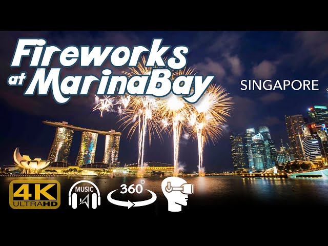 360° Fireworks at Marina Bay Singapore - Better View Using A 360VR Goggles