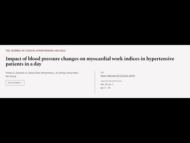 Impact of blood pressure changes on myocardial work indices in hypertensive patients ... | RTCL.TV