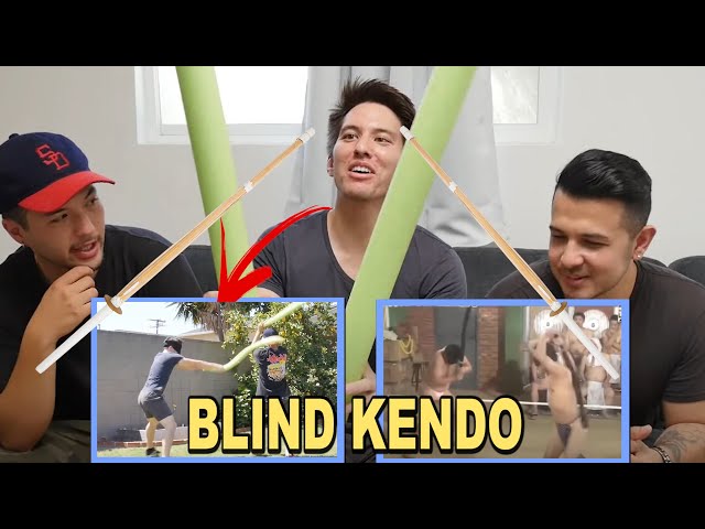 【海外の反応】We did the BLIND Kendo CHALLENGE | with GAKI NO TSUKAI Reaction