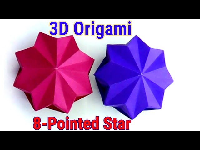 Origami Eight Pointed 3D Star | One Sheet Origami 3D Star | Paper 8-Point Star