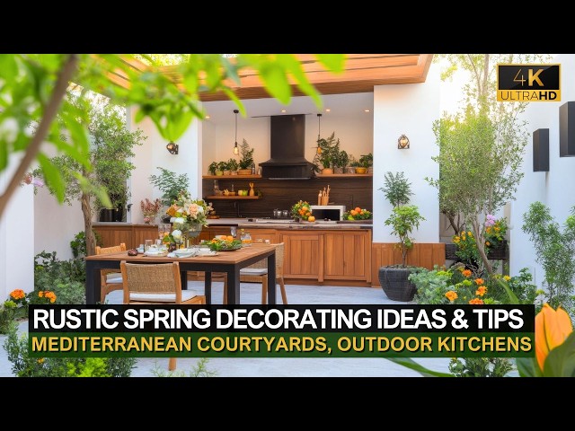 Spring Decorating Ideas: Rustic Mediterranean Courtyards, Cozy Outdoor Kitchens & DIY Decor Tips