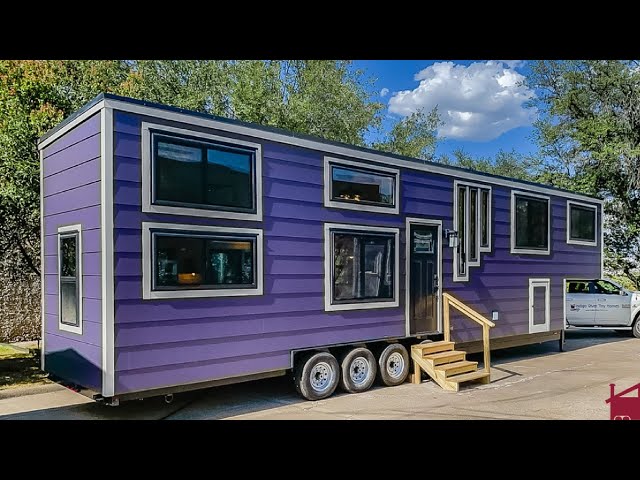 The Most Beautiful Purple Gooseneck Tiny House by Indigo River Tiny Homes