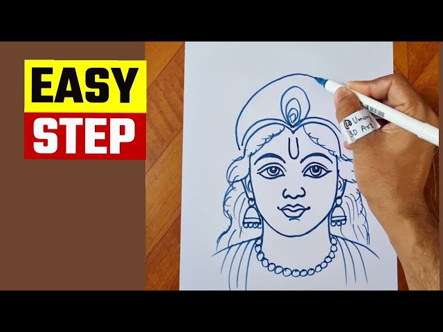 Lord Krishna Drawing || Easy Drawing