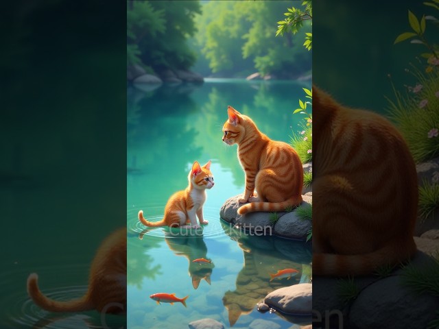 Daddy Fights Shark to Save a Kitten 🐈👊🐬 #ai #cat #catlover #story #cutecat #cute