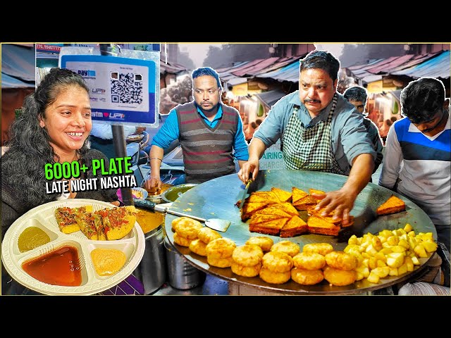 Delhi's Best Late Night Nashta | Delhi Street Food | 5D Pakore Aloo Chaat, Punjabi Paniyaram Uttapam