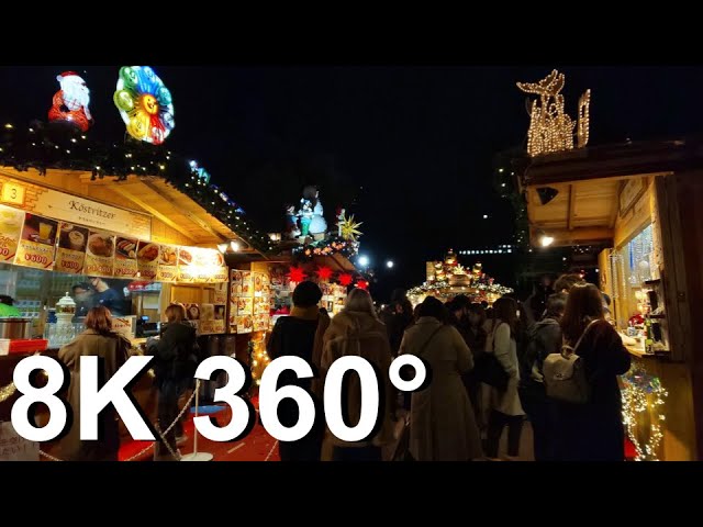 [8K 360°] Christmas Market in Hibiya Park at night/ Dec 2020