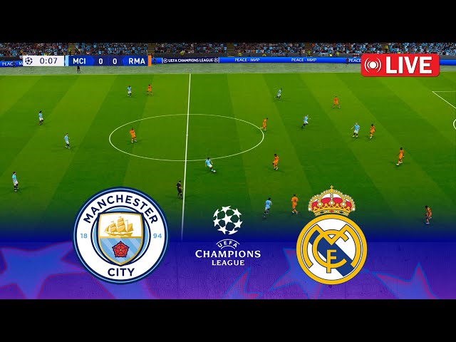 🔴MAN CITY vs REAL MADRID : LIVE - UEFA Champions League 24/25 | Full Match | PES 21 Game Simulation